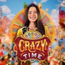 Live Casino logo of Crazy Time from Evolution at ScaraWins Casino